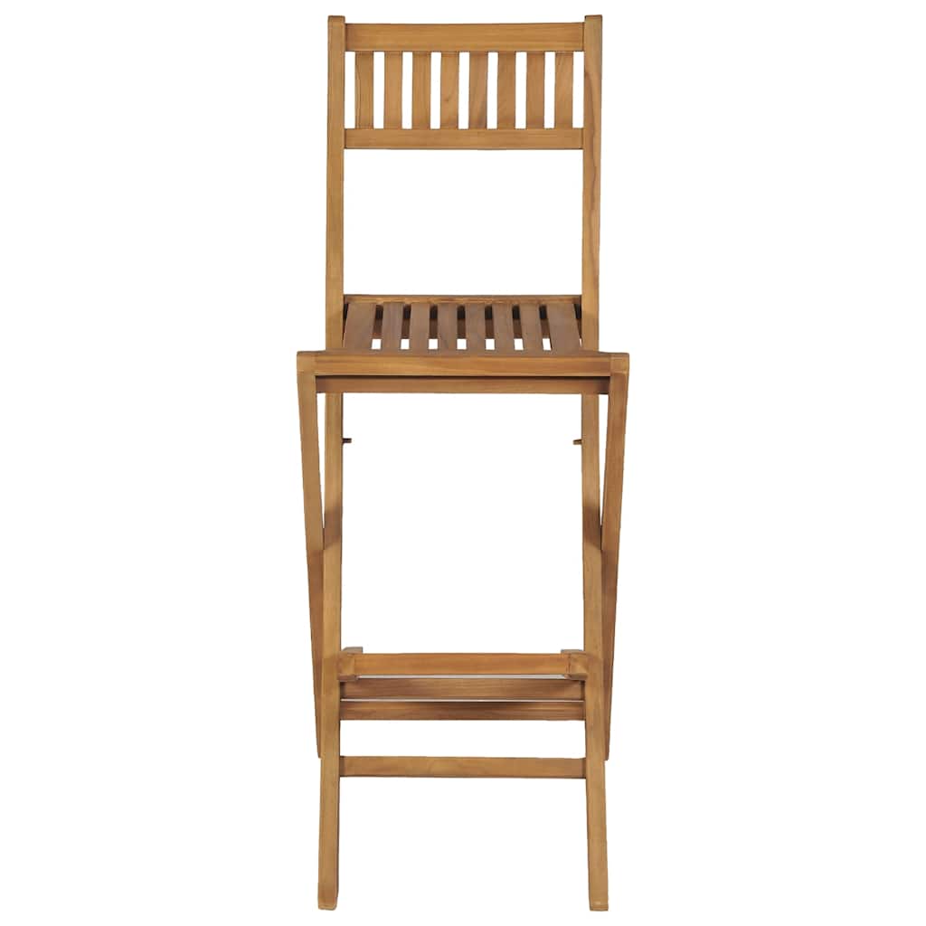 foldbare udendørs barstole 2 stk. massivt teaktræ