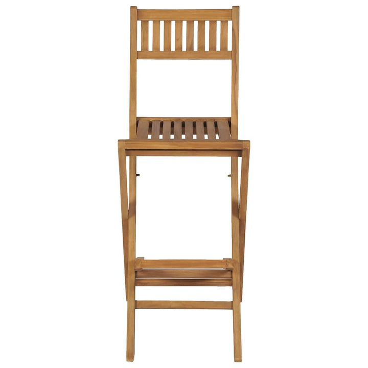 foldbare udendørs barstole 2 stk. massivt teaktræ