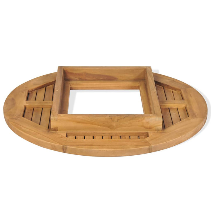 ølkassebordplade teak 70 cm