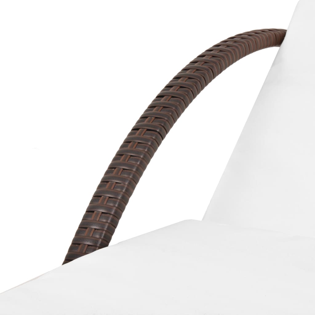 liggestole 2 stk. med bord polyrattan brun