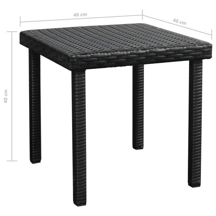 liggestole 2 stk. med bord polyrattan sort