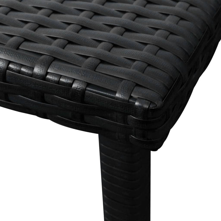liggestole 2 stk. med bord polyrattan sort