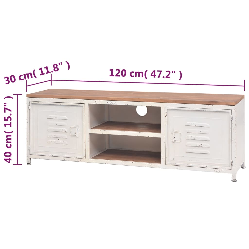 tv-bord 120x30x40 cm hvid