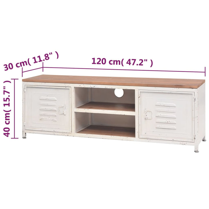 tv-bord 120x30x40 cm hvid