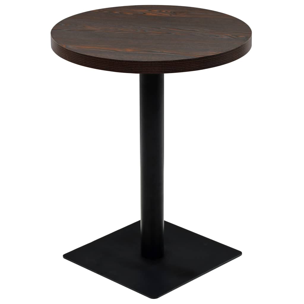 bistrobord MDF og stål rund 60 x 75 cm mørk aske