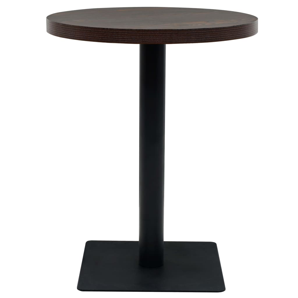 bistrobord MDF og stål rund 60 x 75 cm mørk aske