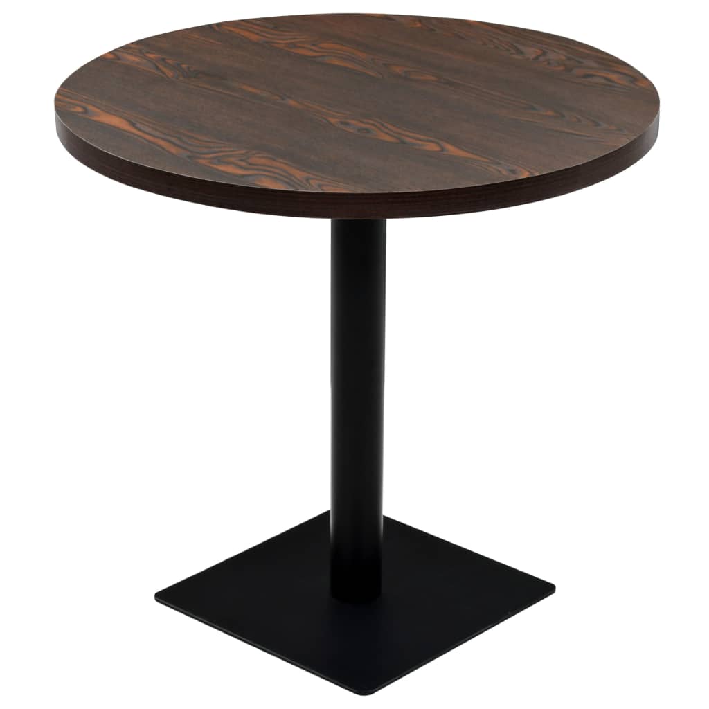 bistrobord MDF og stål rund 80 x 75 cm mørk aske