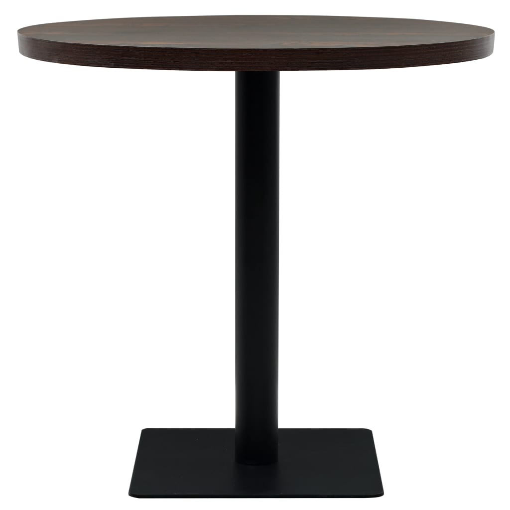 bistrobord MDF og stål rund 80 x 75 cm mørk aske