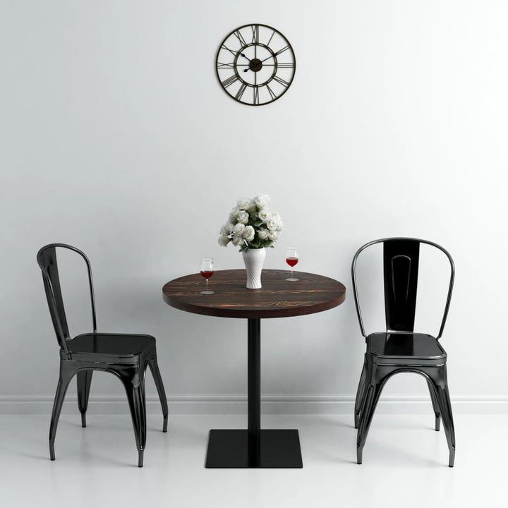 bistrobord MDF og stål rund 80 x 75 cm mørk aske