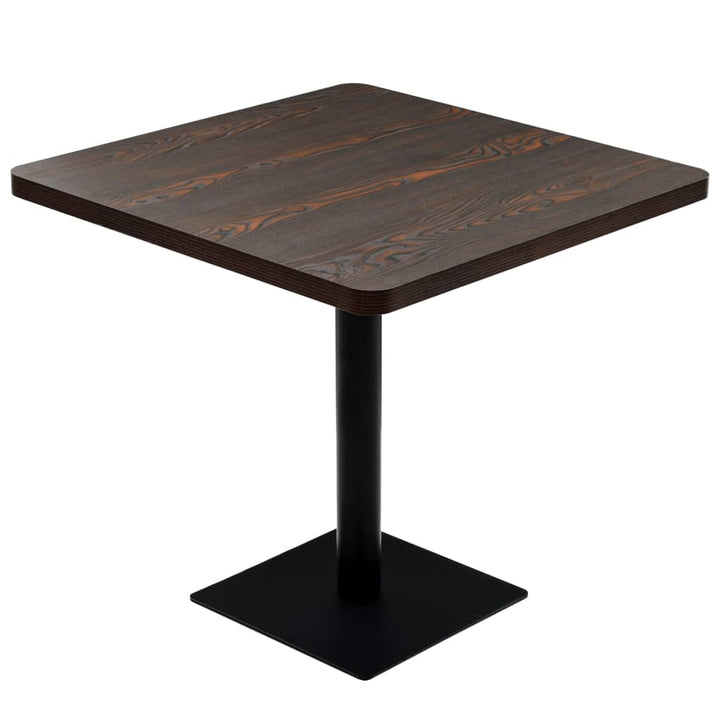 bistrobord MDF og stål firkantet 80 x 80 x 75 cm mørk aske