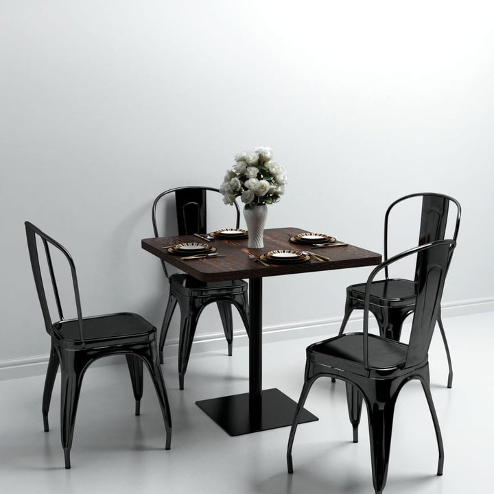 bistrobord MDF og stål firkantet 80 x 80 x 75 cm mørk aske
