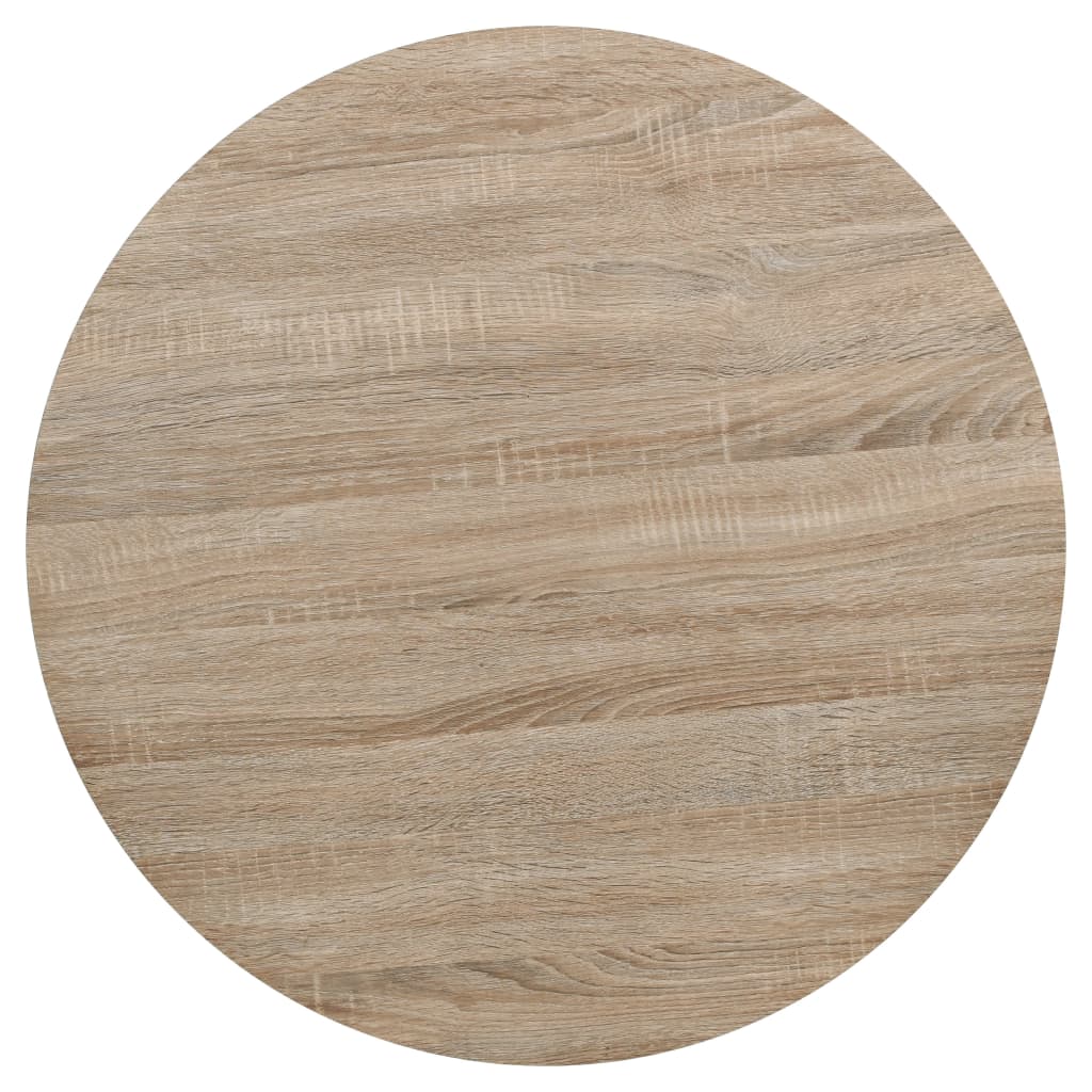 bistrobord MDF og stål rund 80 x 75 cm egetræsfarvet