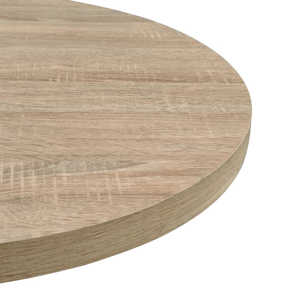 bistrobord MDF og stål rund 80 x 75 cm egetræsfarvet