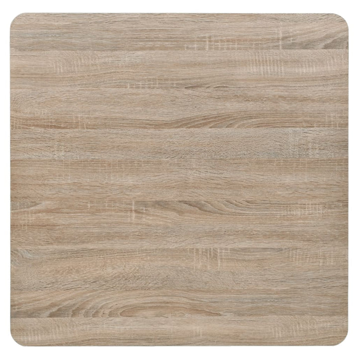 bistrobord MDF og stål firkantet 80 x 80 x 75 cm egetræsfarvet
