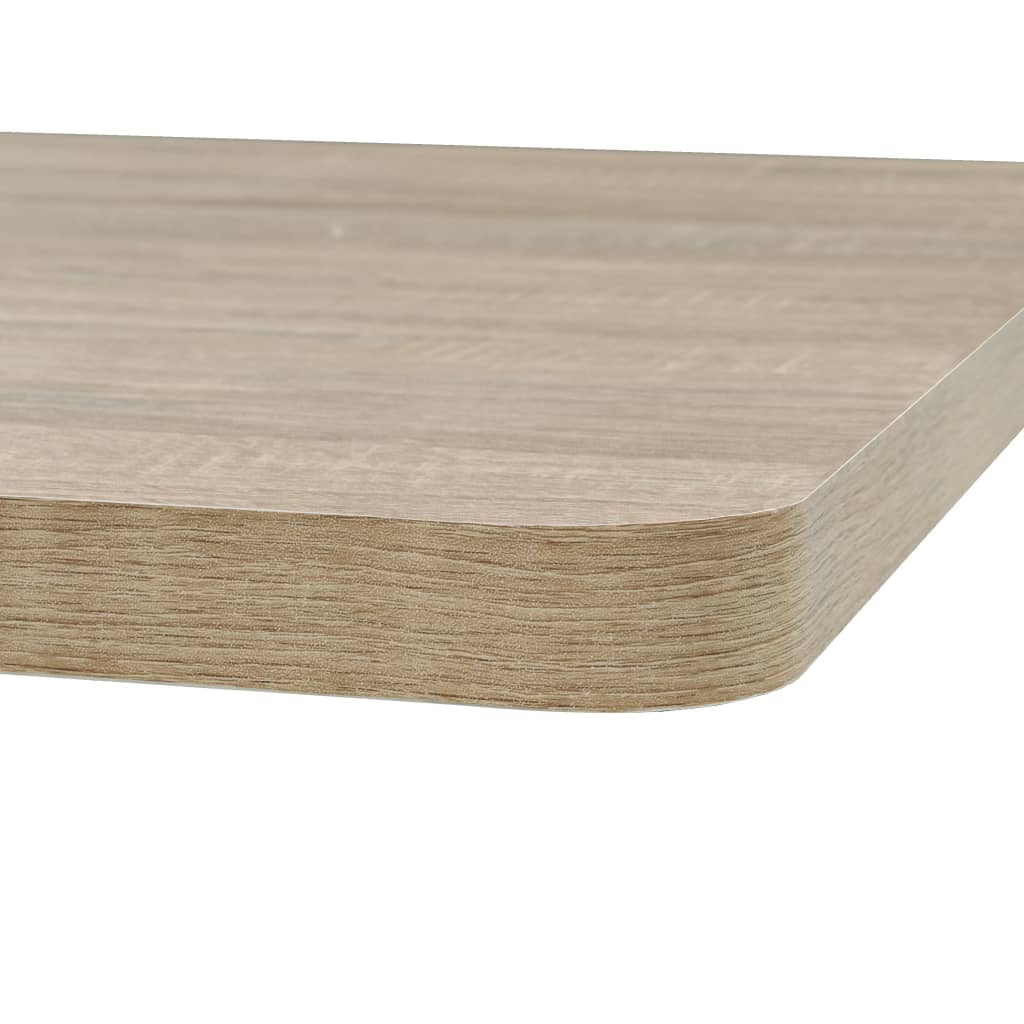 bistrobord MDF og stål firkantet 80 x 80 x 75 cm egetræsfarvet