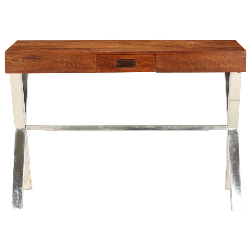 skrivebord 110x50x76 cm massivt akacietræ honningfarvet finish