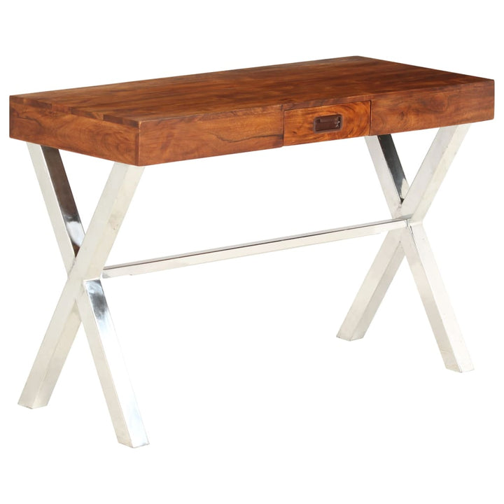 skrivebord 110x50x76 cm massivt akacietræ honningfarvet finish