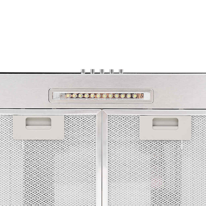 vægmonteret emhætte 90 cm rustfrit stål 756 m³/t. LED