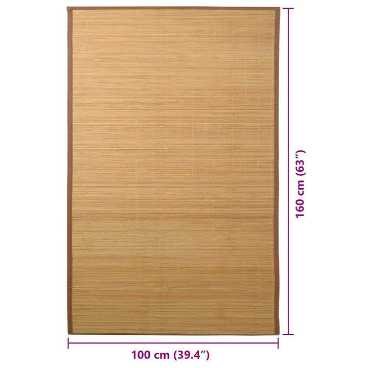 tæppe 100x160 cm bambus brun