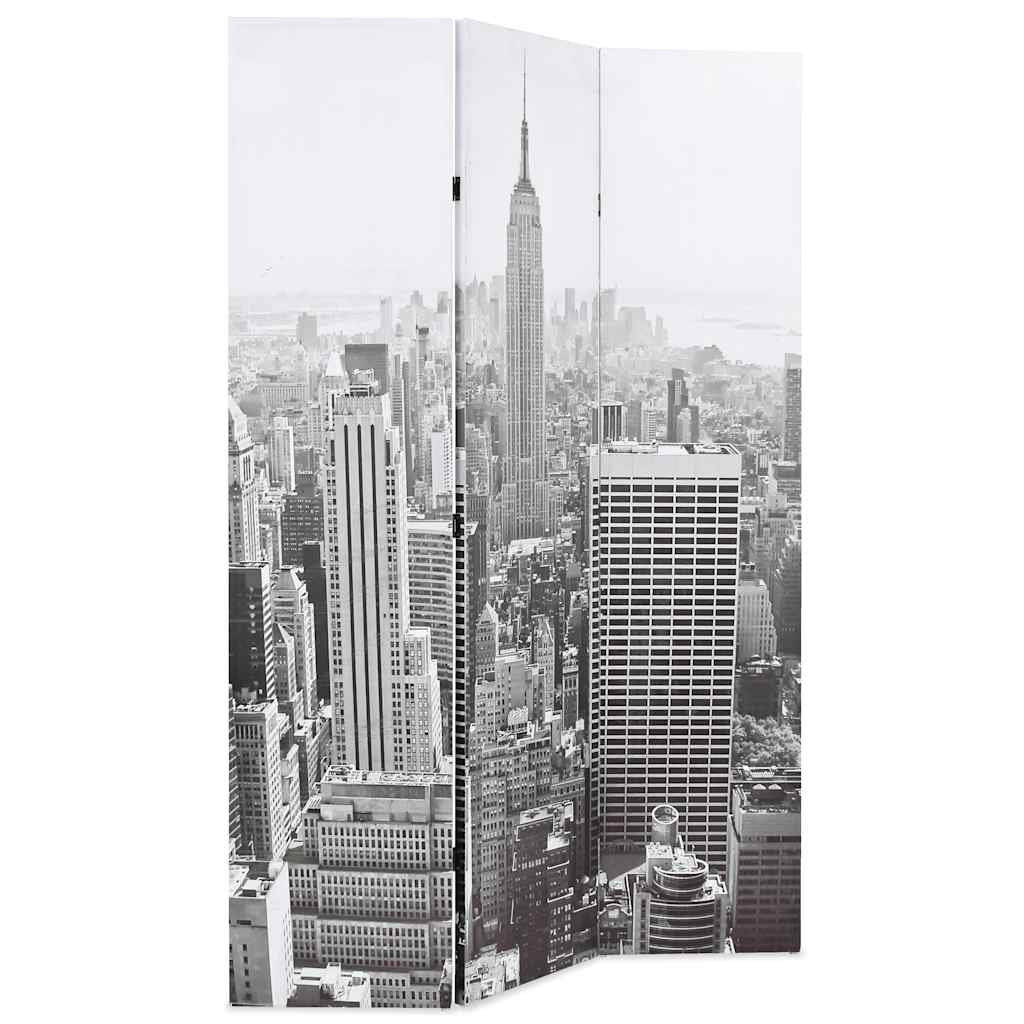 foldbar rumdeler 120x170 cm New York by Day sort og hvid