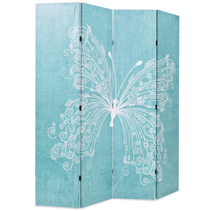 foldbar rumdeler 160 x 170 cm sommerfugl blå