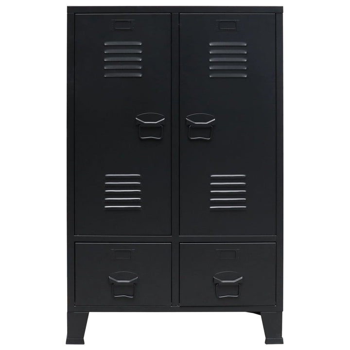 garderobe i metal industriel stil 67 x 35 x 107 cm sort