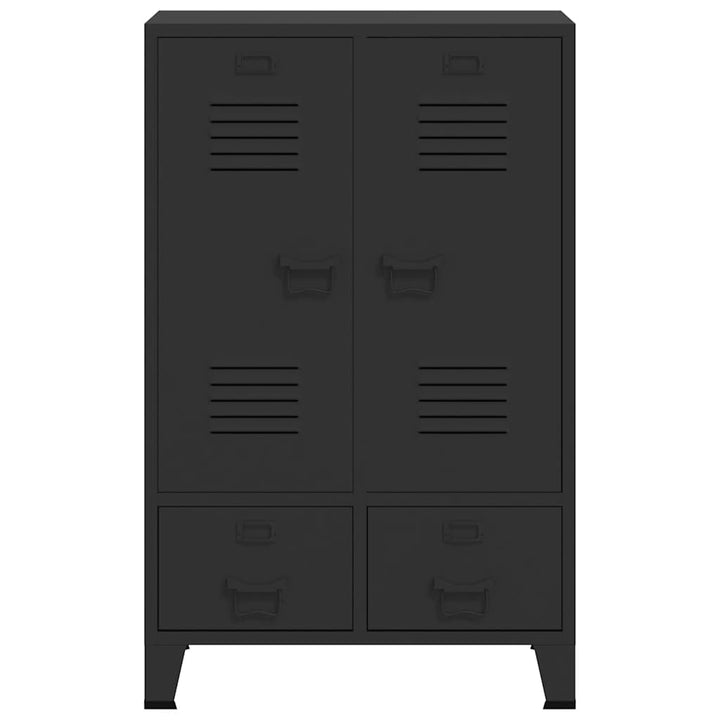 garderobe i metal industriel stil 67 x 35 x 107 cm sort