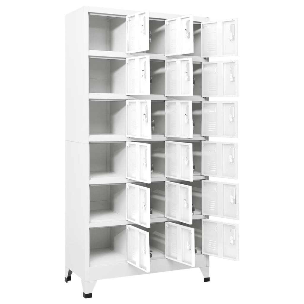 lockerskab med 18 rum 90x40x180 cm metal