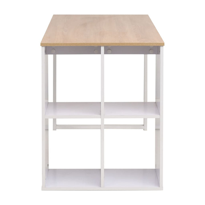 skrivebord 120x60x75 cm egetræsfarvet og hvid