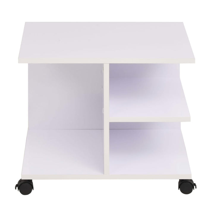hylde med hjul 50x35x42 cm hvid