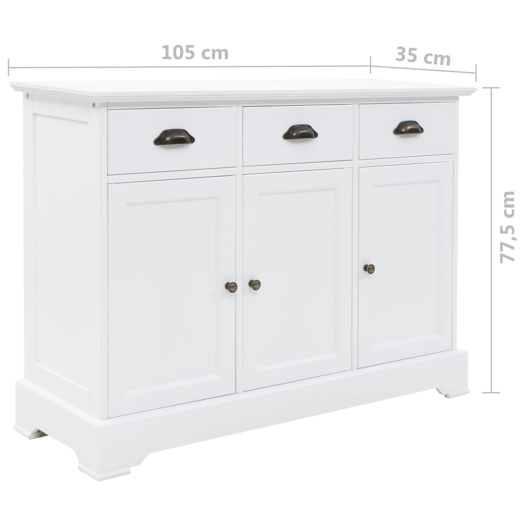 skænk med 3 låger 105x35x77,5 cm MDF og fyrretræ