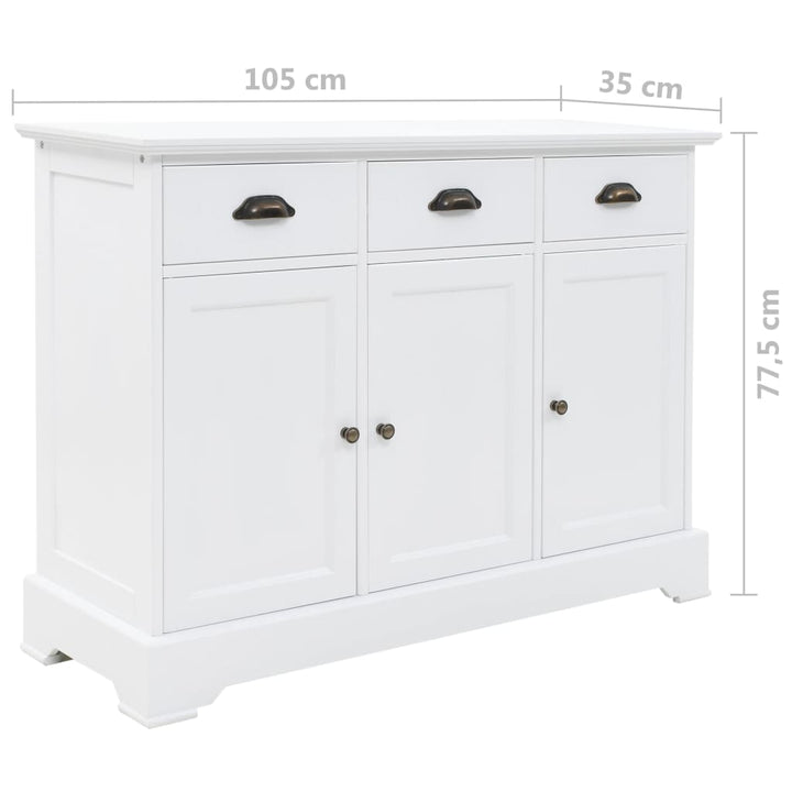 skænk med 3 låger 105x35x77,5 cm MDF og fyrretræ
