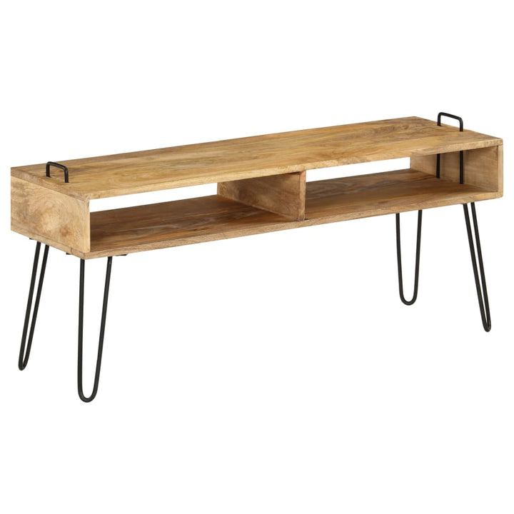 tv-bord i massivt mangotræ 110 x 35 x 45 cm