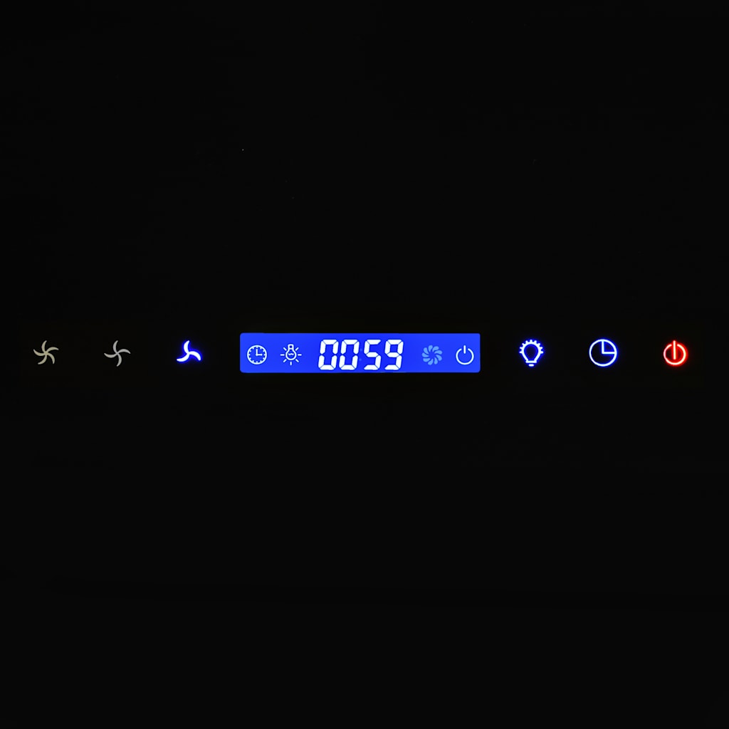 væghængt emhætte 756 m³/t 60 cm rustfrit stål sort