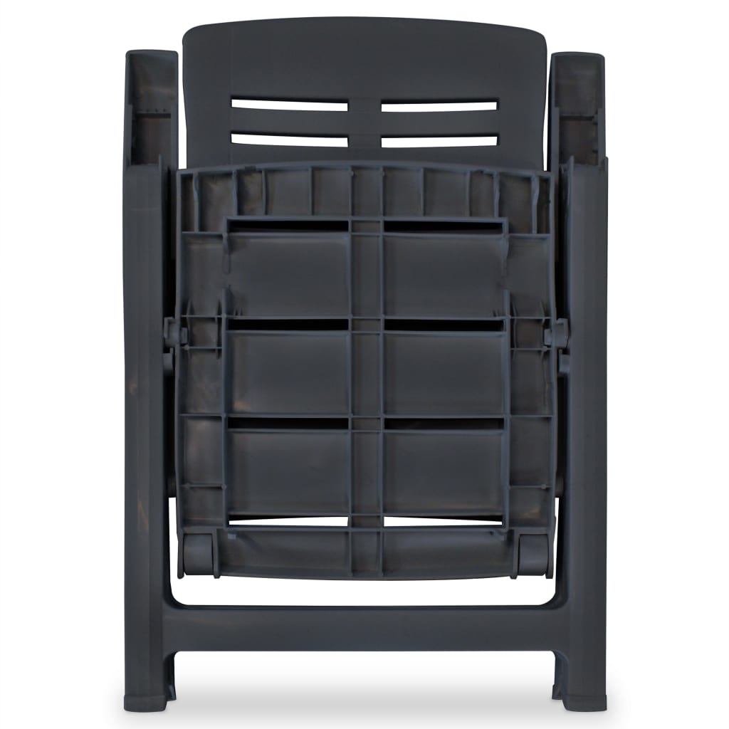 havelænestole 4 stk. plastik antracitgrå