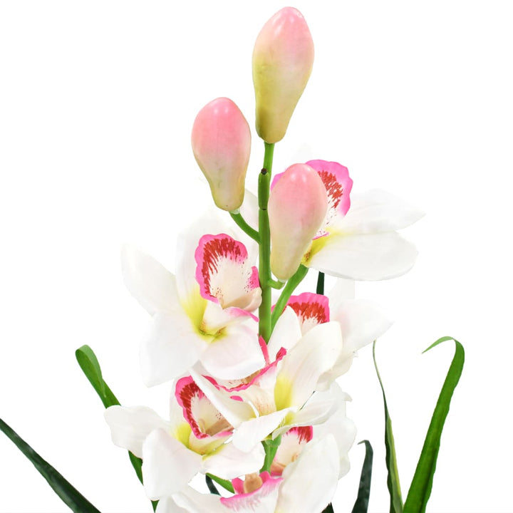 kunstig Cymbidium-orkidé med krukke 100 cm grøn