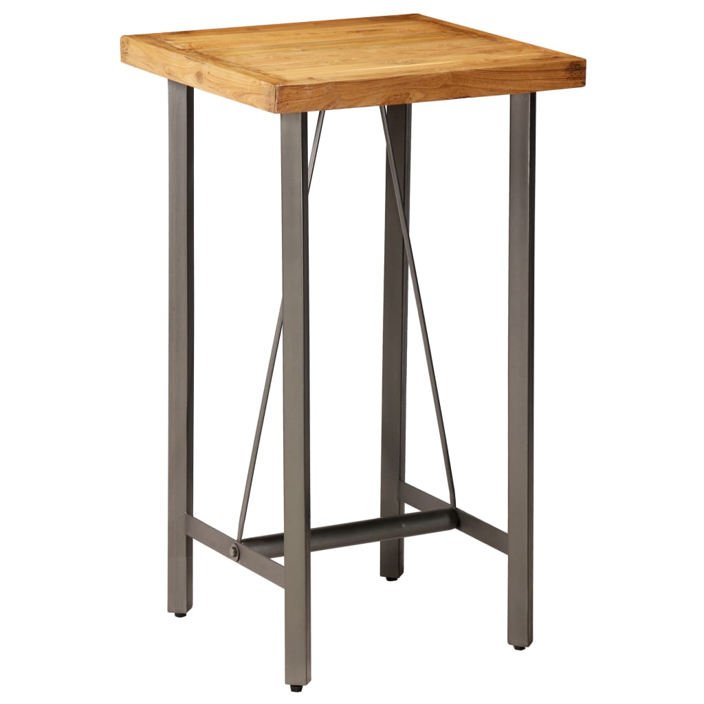 barbord 60x60x107 cm massivt genbrugsteak