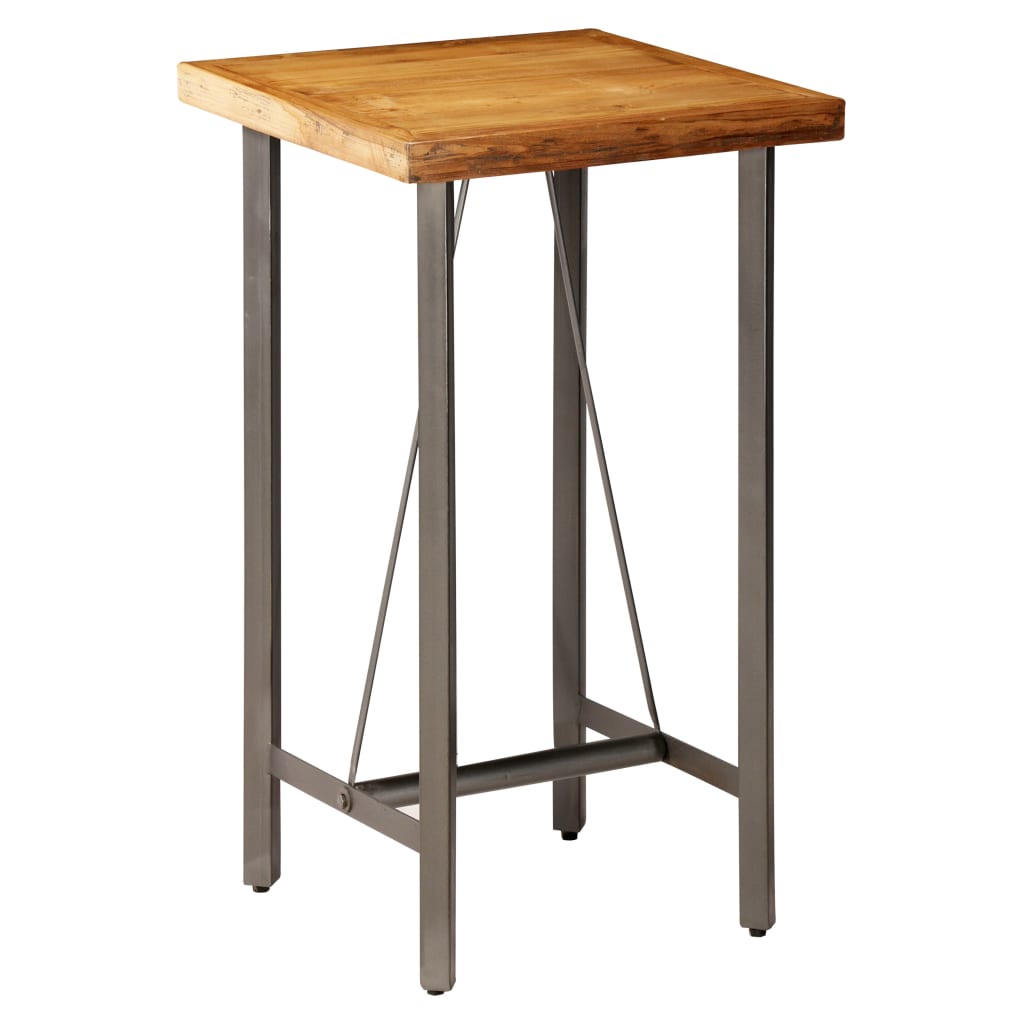 barbord 60x60x107 cm massivt genbrugsteak