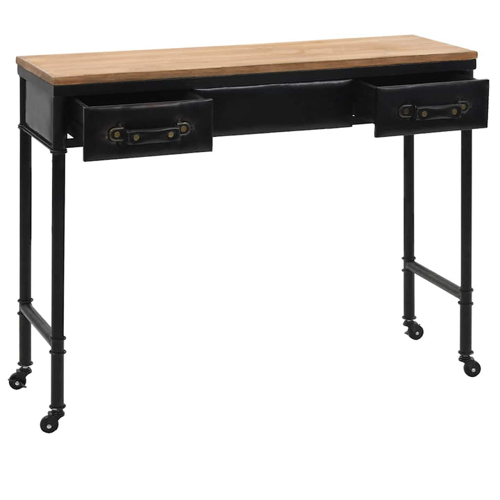 konsolbord MDF og grantræ 100 x 33,5 x 80 cm