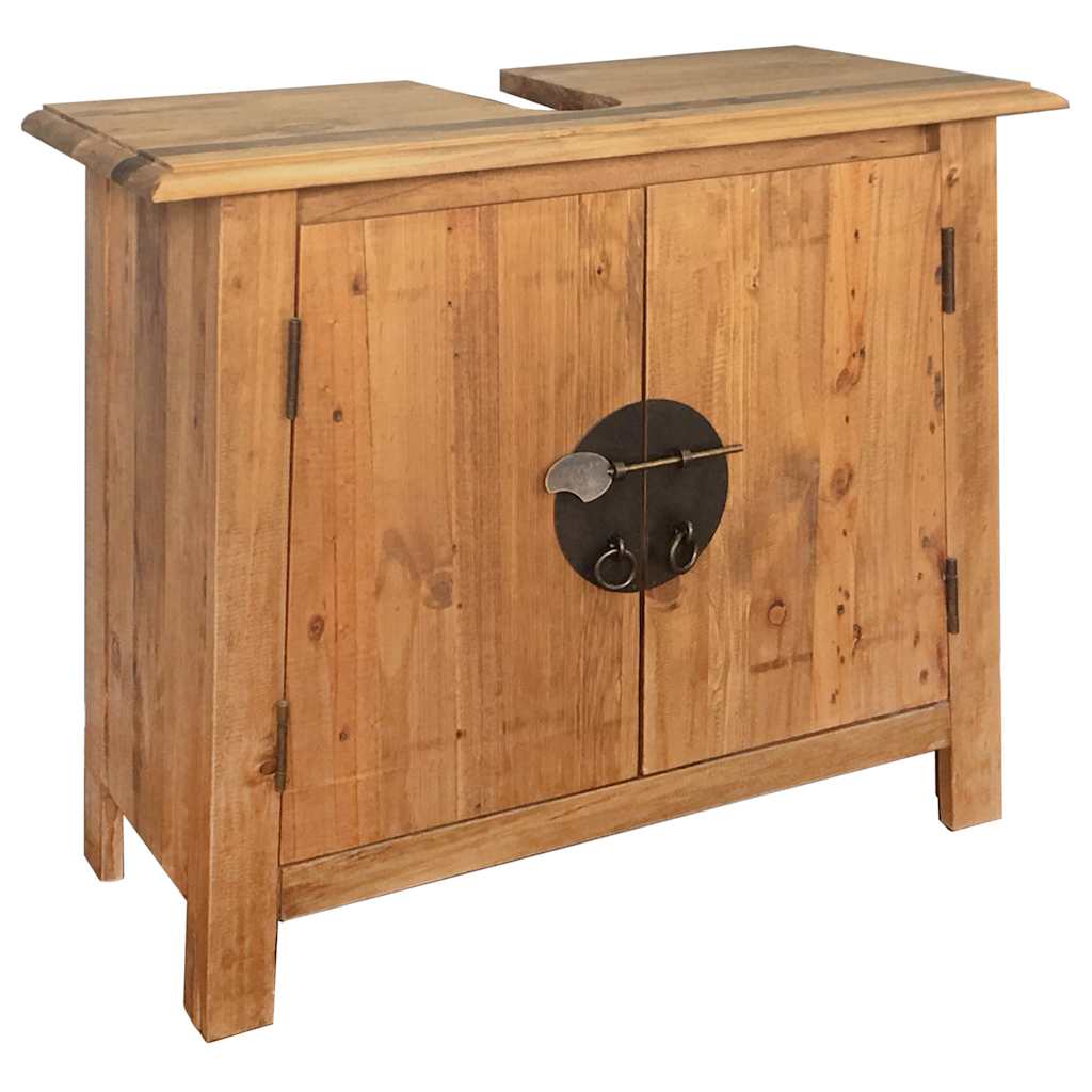 badeværelsesmøbel 70x32x63 cm massivt fyrretræ