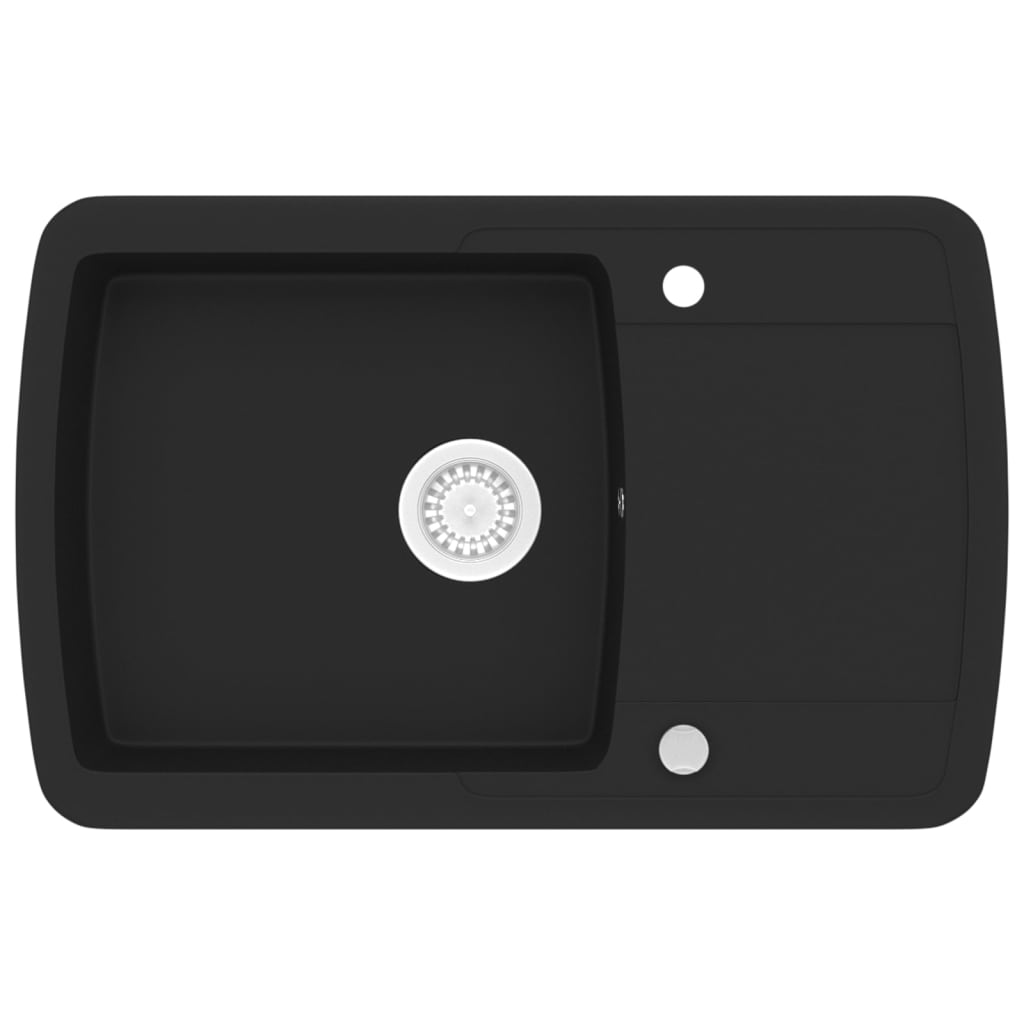 køkkenvask enkelt vask granit sort