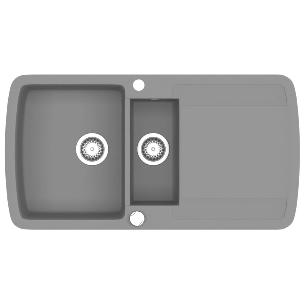 køkkenvask dobbelt vask granit grå