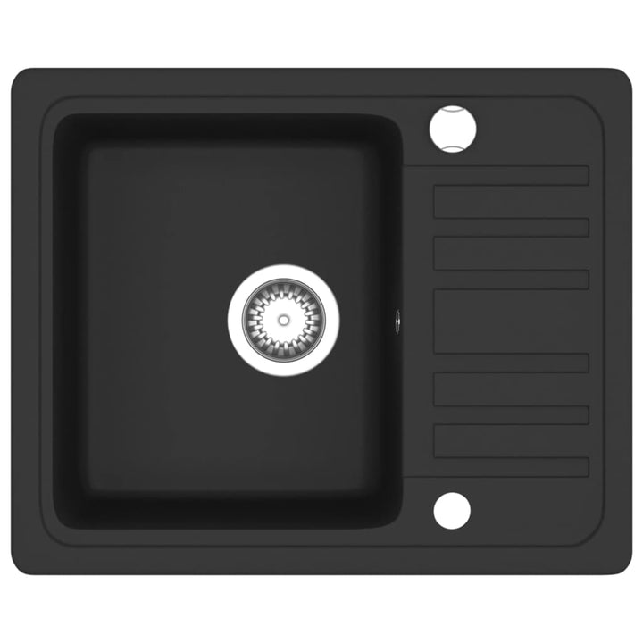 køkkenvask enkelt vask granit sort