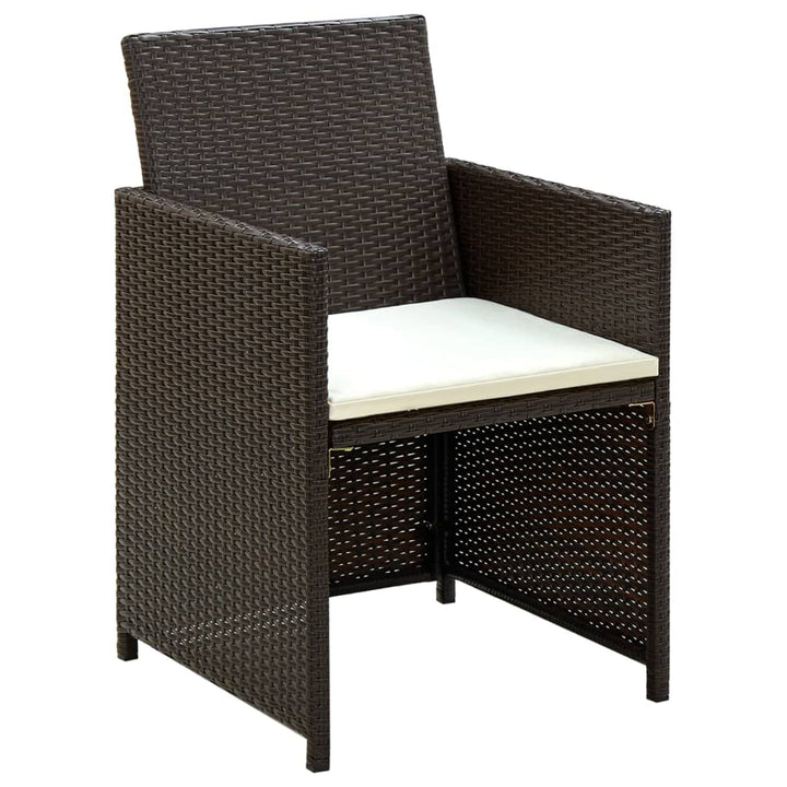 haveloungesæt 4 dele med hynder polyrattan brun