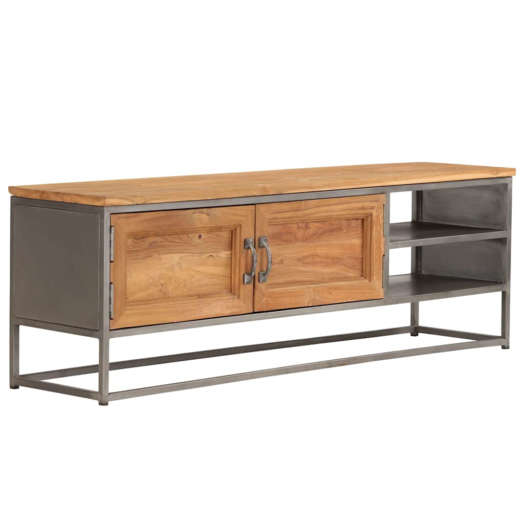 TV-skab genanvendt teak og stål 120 x 30 x 40 cm
