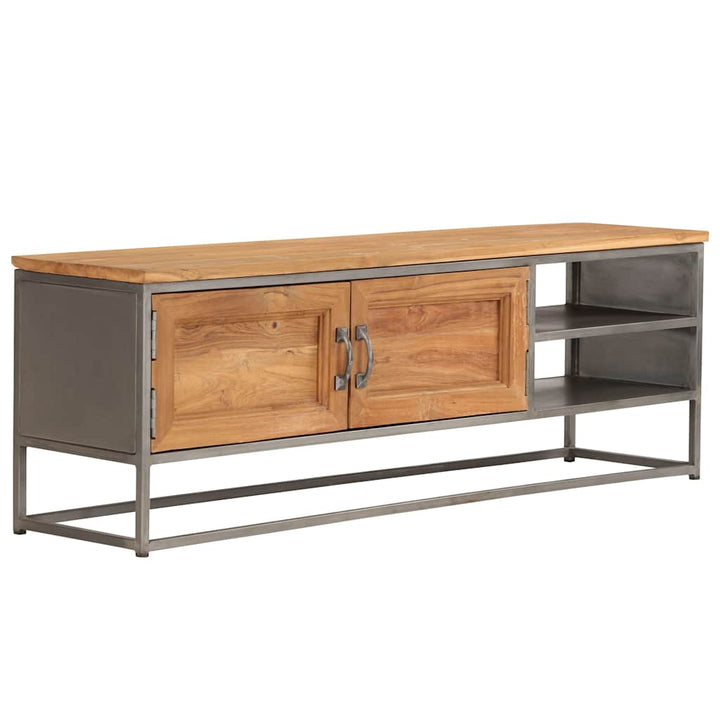 TV-skab genanvendt teak og stål 120 x 30 x 40 cm