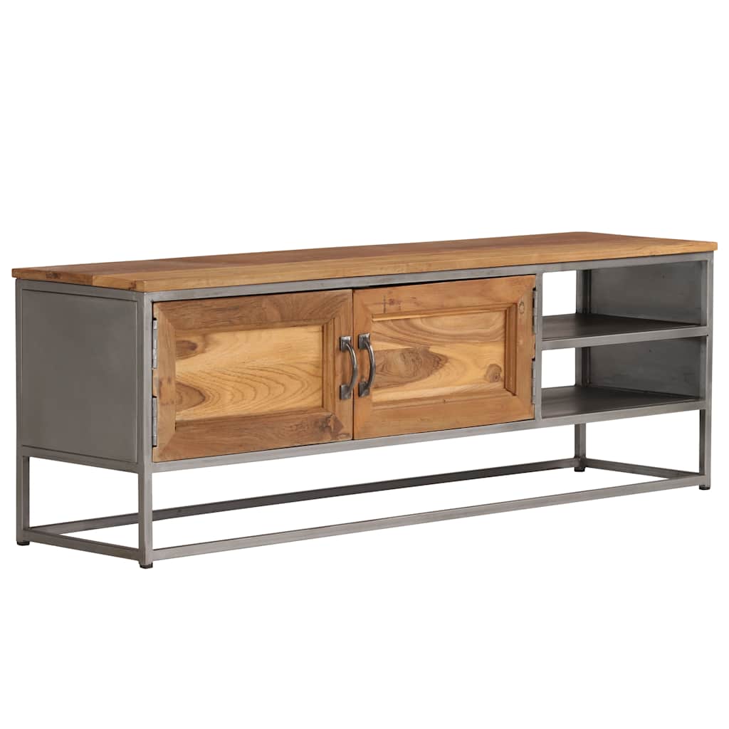 TV-skab genanvendt teak og stål 120 x 30 x 40 cm