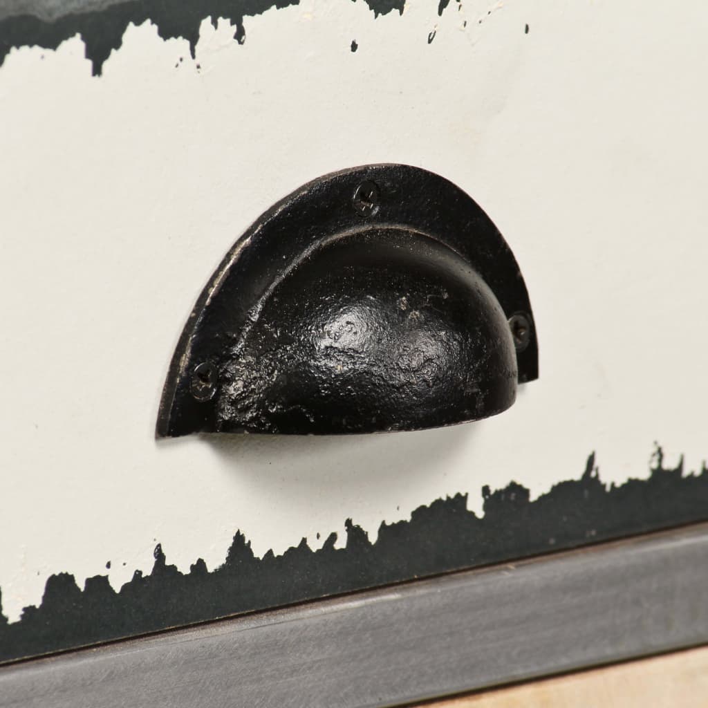 skænk massivt mangotræ og stål 65 x 33 x 76 cm