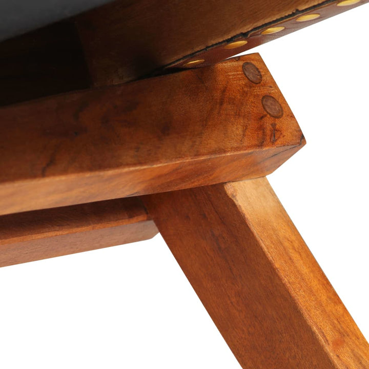 foldbar afslapningsstol ægte læder brun