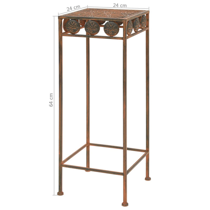 plantestativsæt i 3 dele vintagestil metal rustfarve